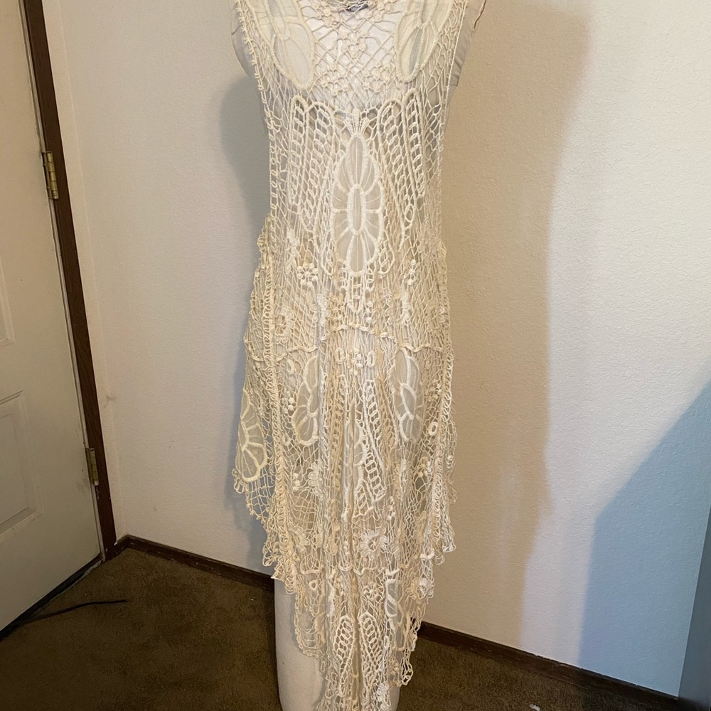 Crochet ivory vest